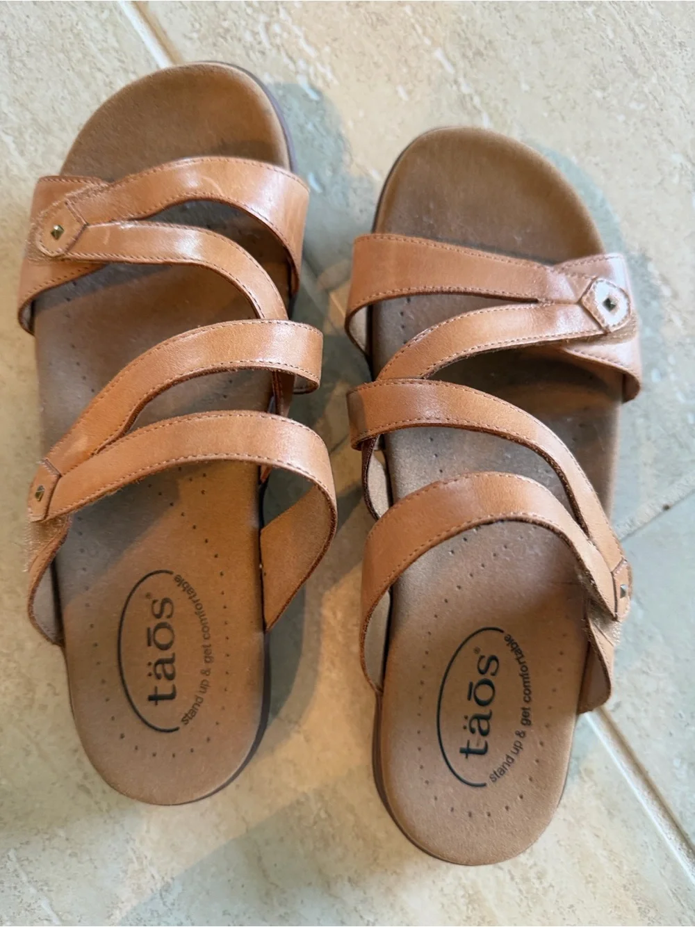 Taos Footwear Women's Brown Three-Strap Slide Sandals - Picture 1 of 1